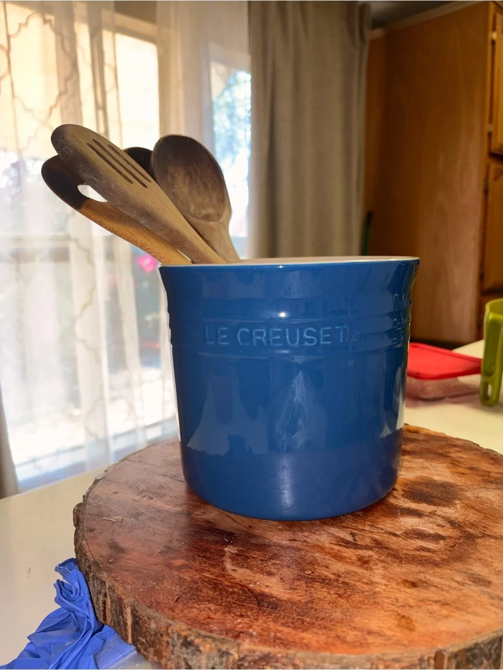 Le Creuset Cobalt Blue Stoneware Utensil Holder